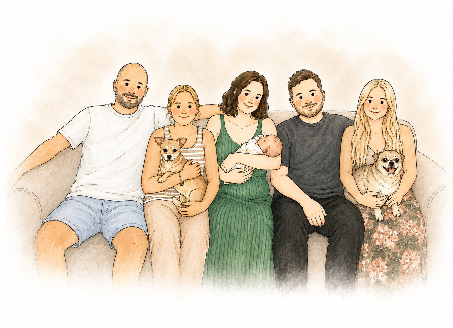 Family Portrait with Dogs